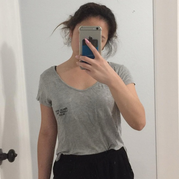 Emojis Speak Louder Than Words Gray Pocket Tee - Picture 2 of 3